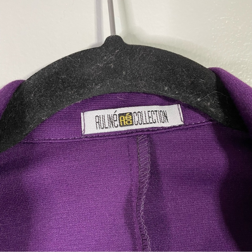 Auliné Collection Purple Business Casual Jersey Knit Blazer Suit Jacket Small - Picture 3 of 5